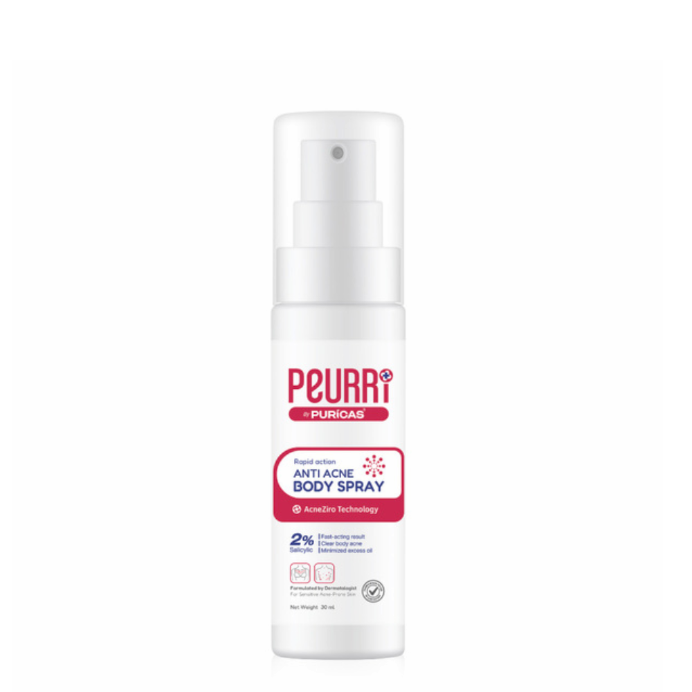 Peurri By Puricas Anti Acne Body Spray 30ml,Peurri Anti Acne Body Spray , Peurri  ราคา , Peurri  รีวิว , Peurri สิว , สิวที่หลัง
